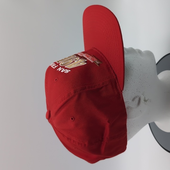 Starter|NWT Vintage NFL San Francisco 49ers Red Sports Cap Snap Back Green Brim - Picture 3 of 12